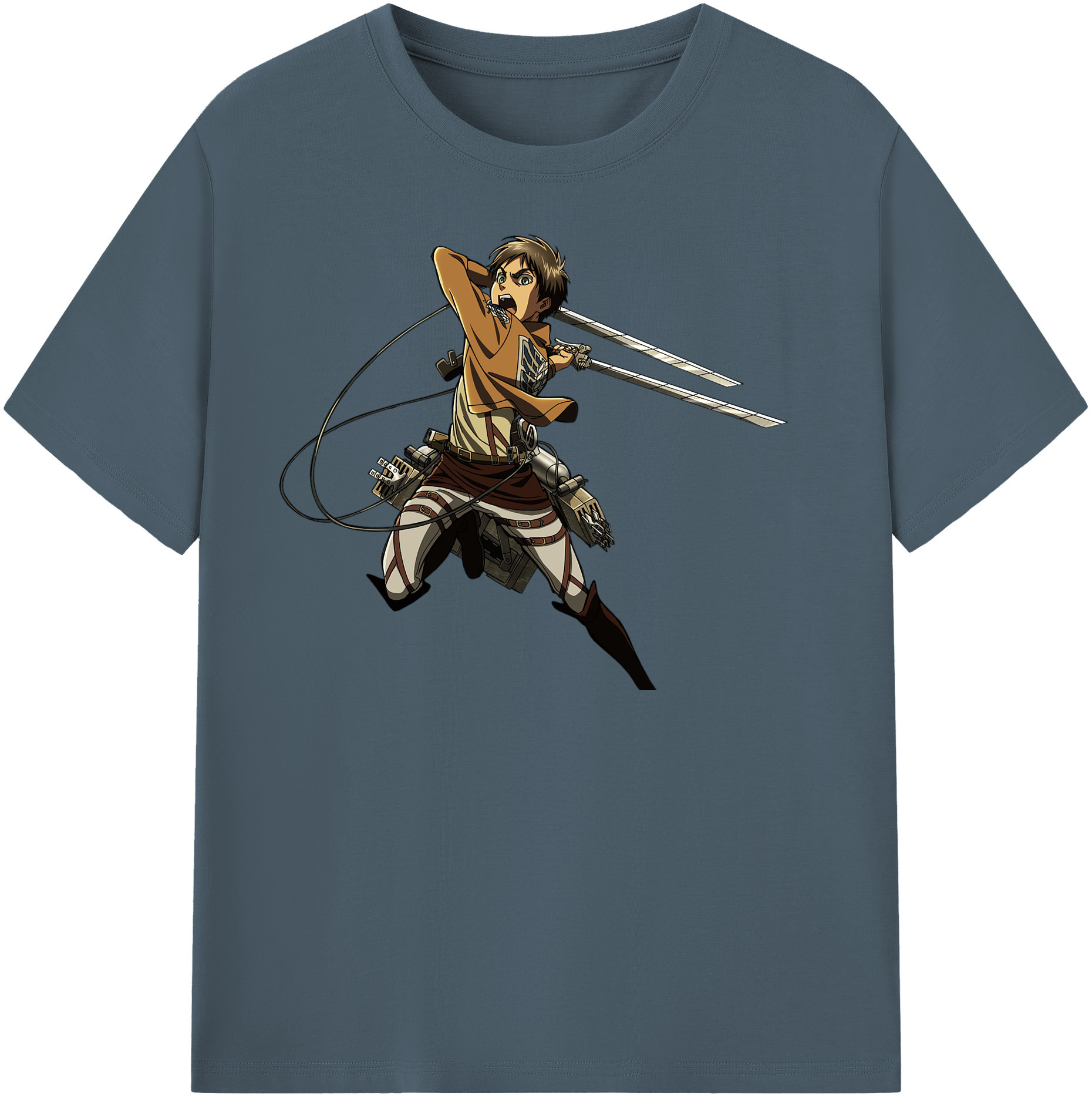 （画像用） 進撃の巨人 エレン･イェーガー Attack on Titan Eren Jäger 綿100％半袖Tシャツ（フロントプリント）